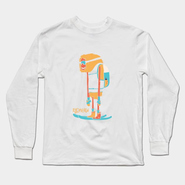 Monster Skier Long Sleeve T-Shirt by PulceDesign